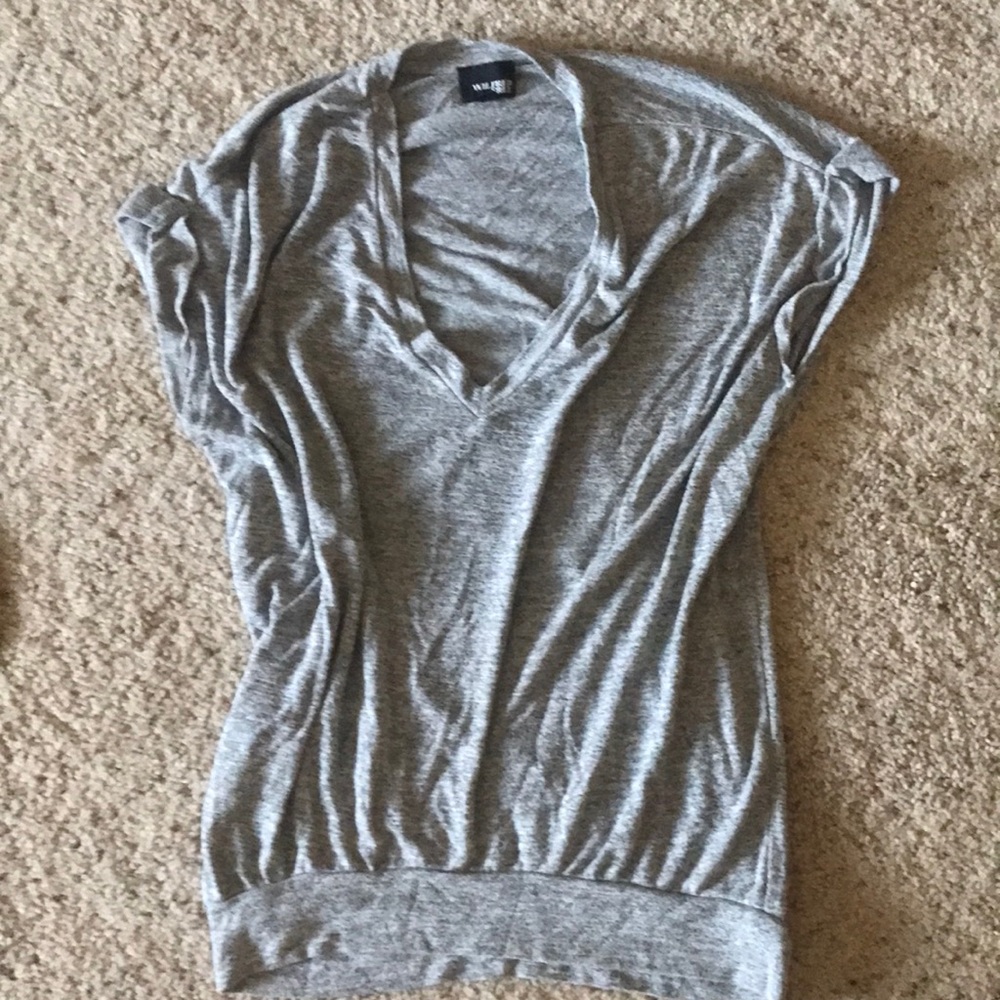 Soft Grey Sleeveless Shirt by Wilfred Free